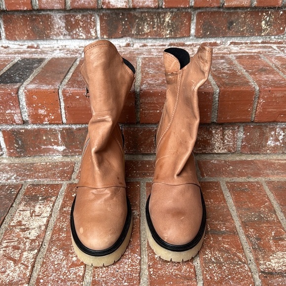 Free People Jack Size Zip Tan Ankle Boots Women's Size 39.5 US 9 - Picture 2 of 7